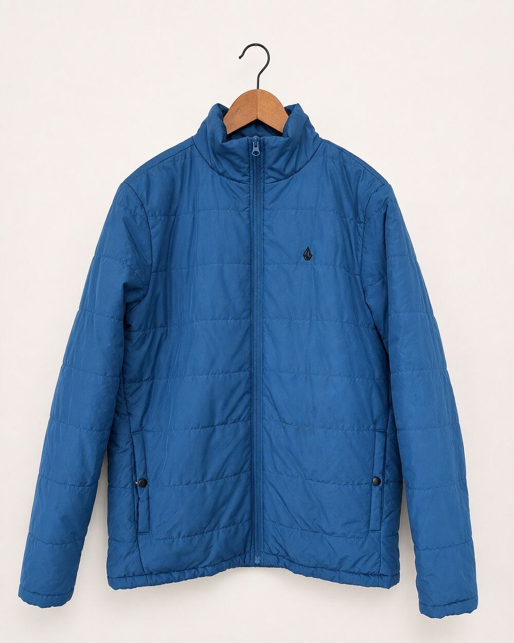 Volcom Mens Blue Puffer Jacket Full Zip Insulated Winter Ski Snowboard Coat Sz M